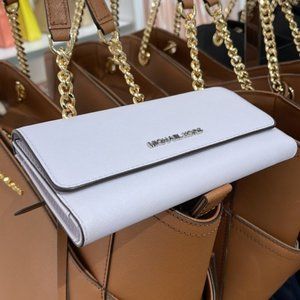Michael Kors Jet Set Travel Large Trifold Wallet Leather
